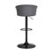 Armen Living Lydia Adjustable Black Wood Bar Stool in Gray Faux Leather with Black Metal LCLYBABLKGRY - alternate 5